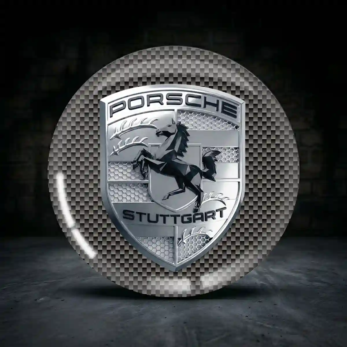 Porsche Aufkleber Felgenemblem Silikon Exklusiv-Edition