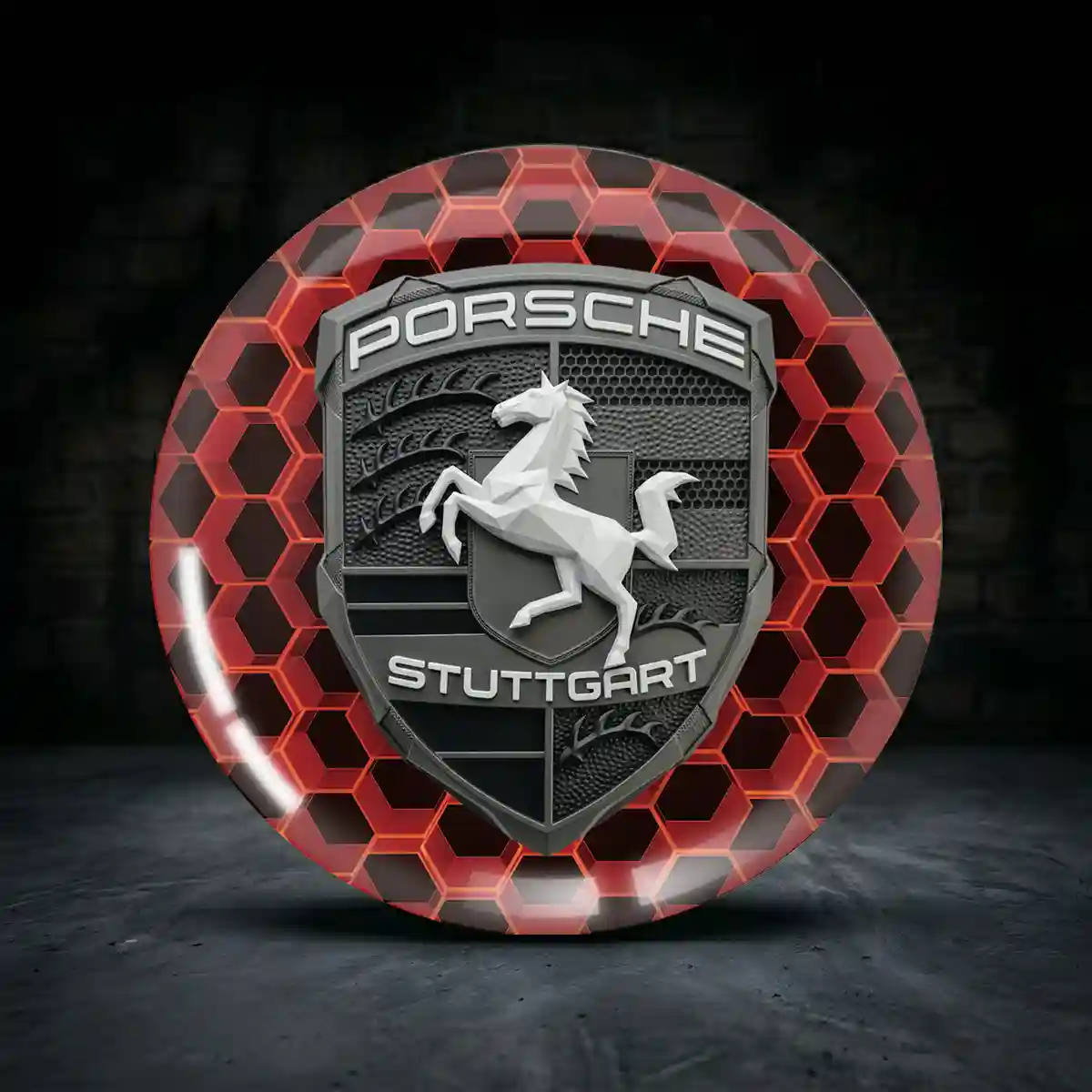 Porsche Aufkleber Felgenemblem Silikon Hochwertiges Harz