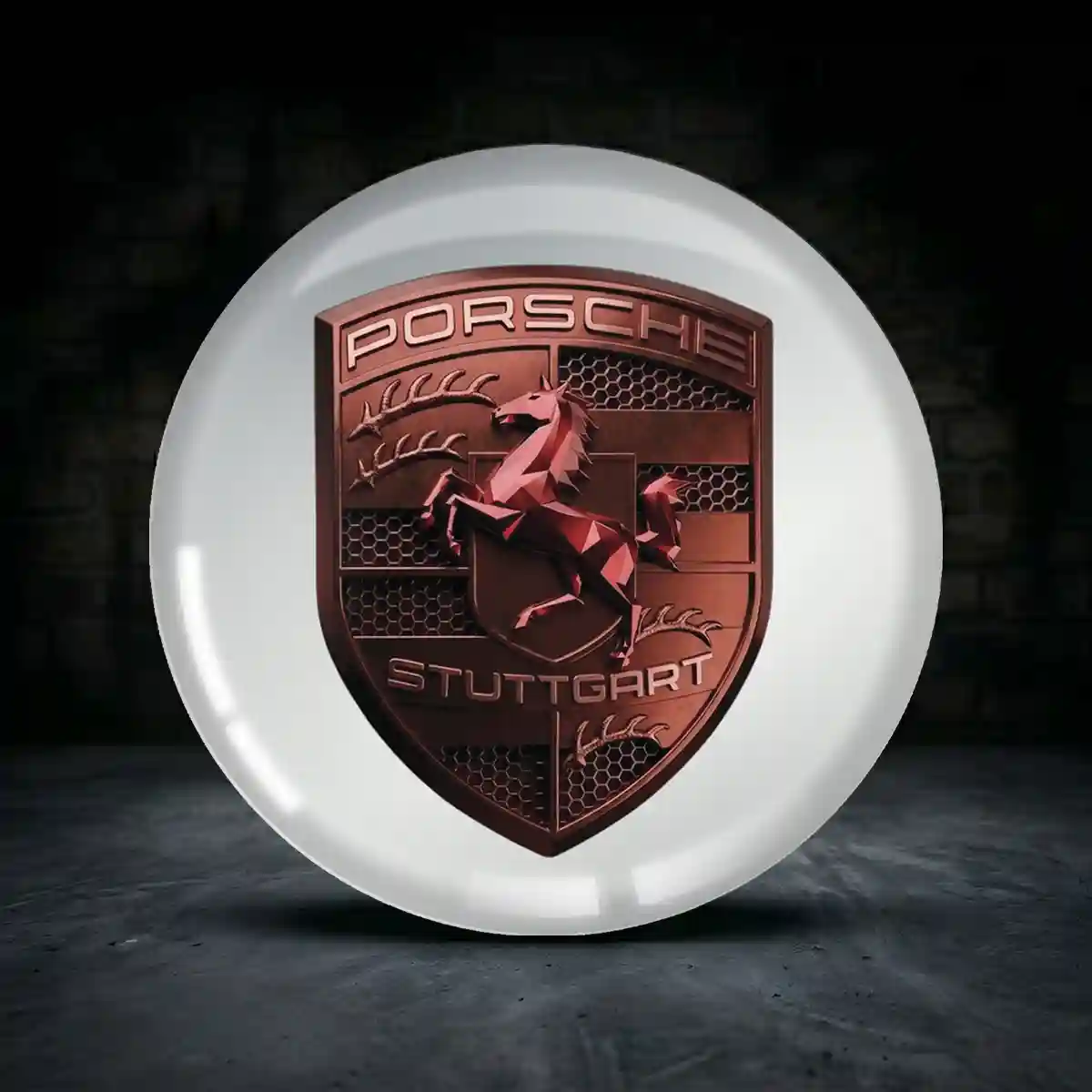 Porsche Aufkleber Felgenemblem Silikon Markenedition