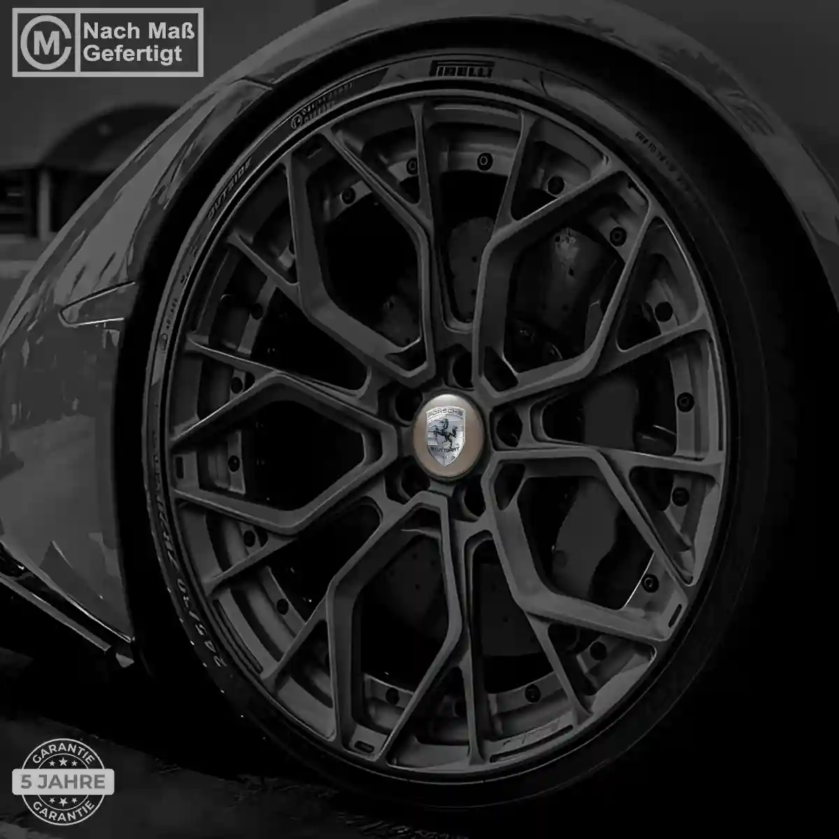 Porsche Aufkleber Felgenemblem Silikon Premium-Edition