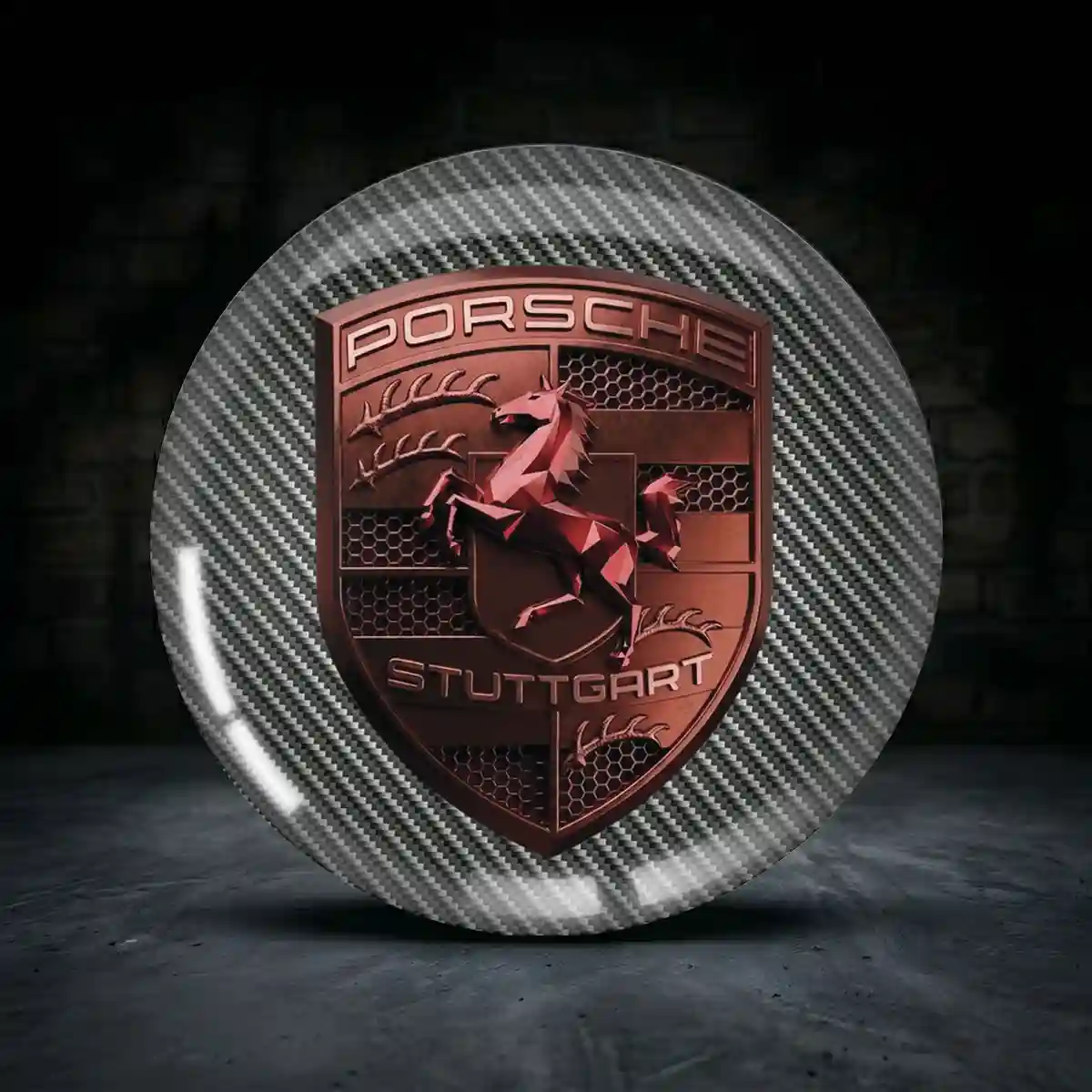 Porsche Aufkleber Felgenemblem Silikon Sonderedition