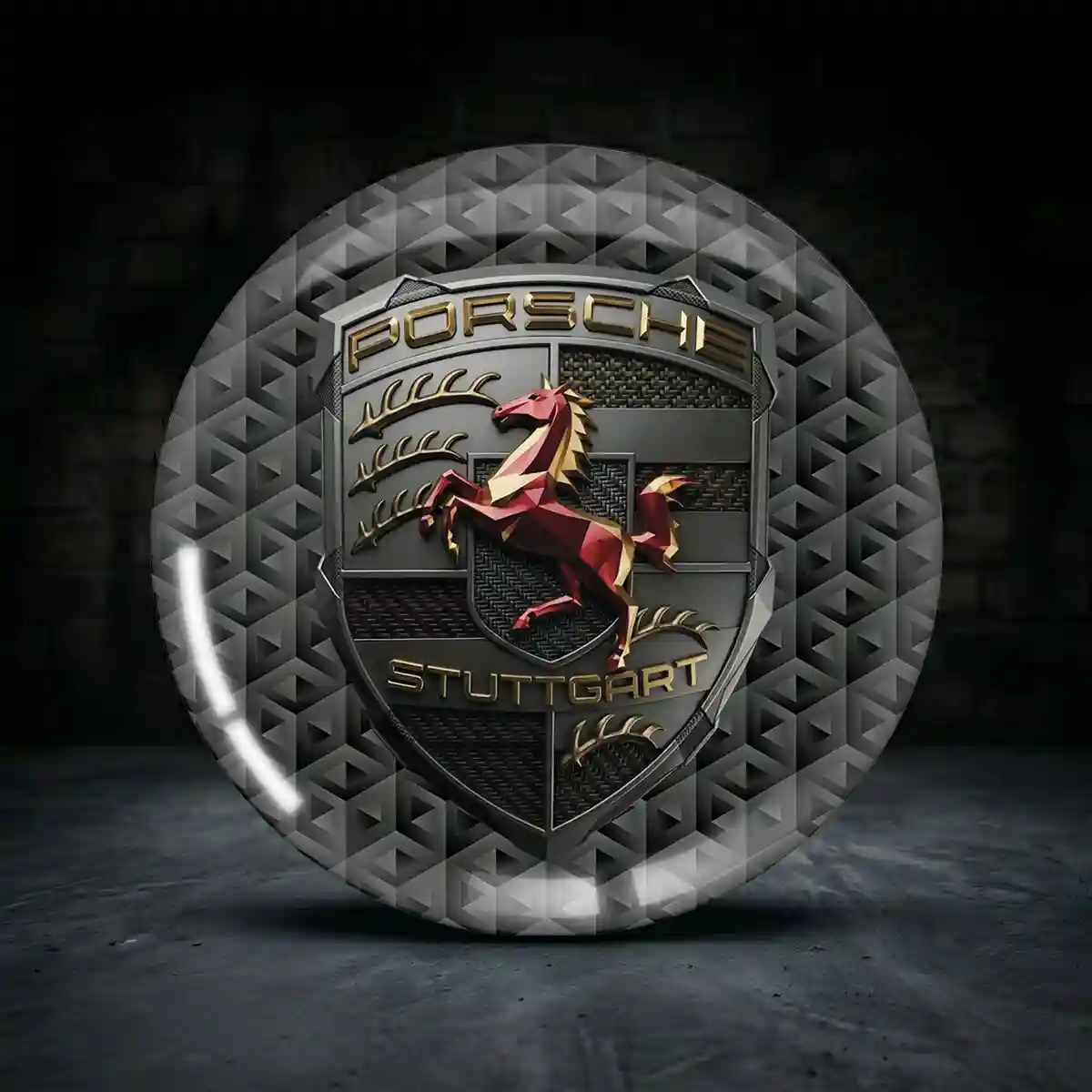 Porsche Aufkleber Nabendeckel Hochwertiges Harz