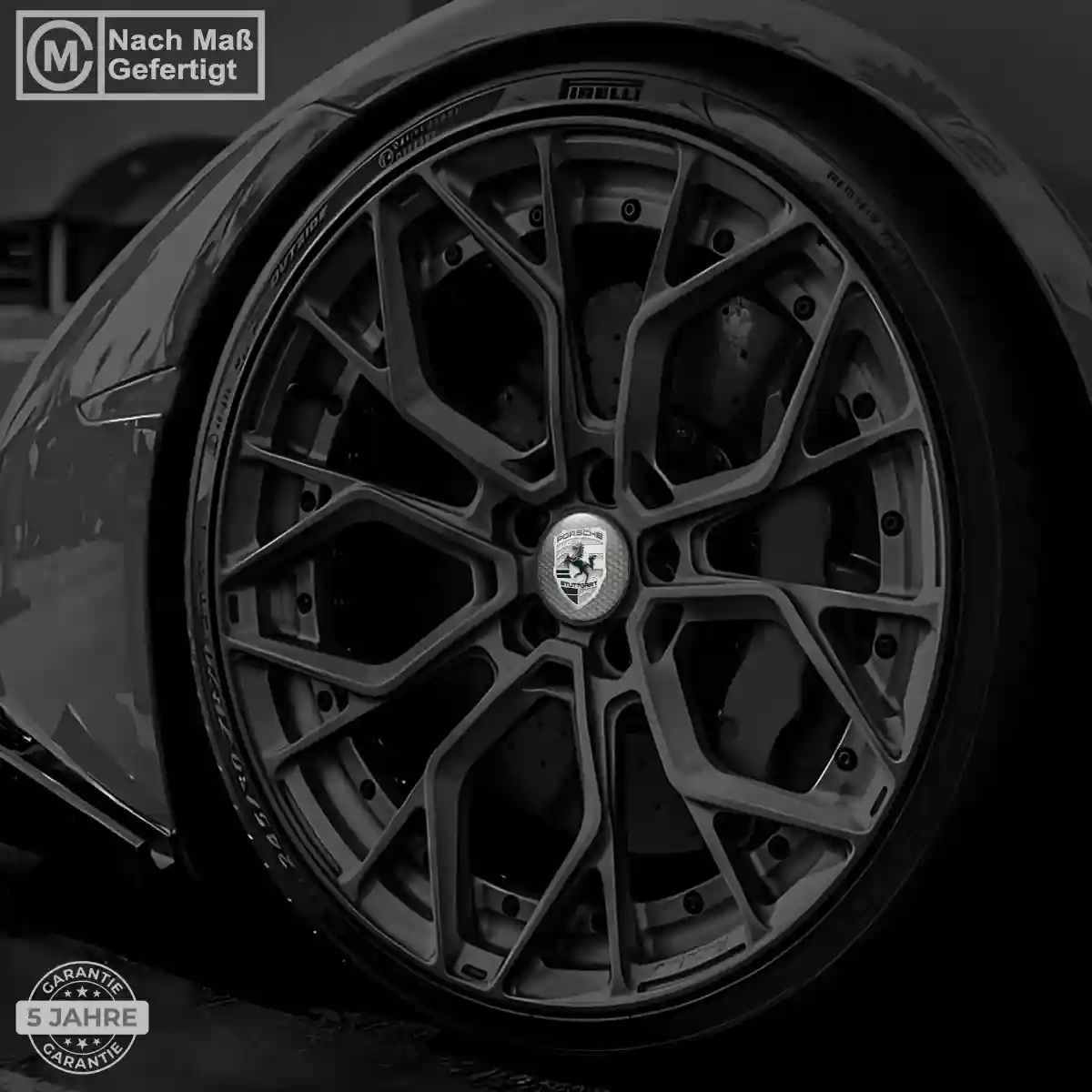 Porsche Aufkleber Radmitte Ausdrucksstarkes Design