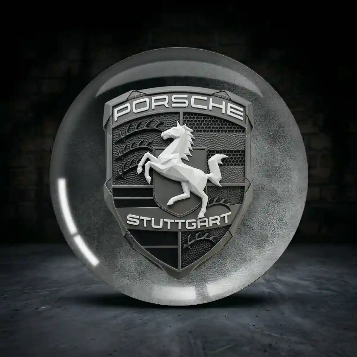 Porsche Aufkleber Radmitte Interieurdesign