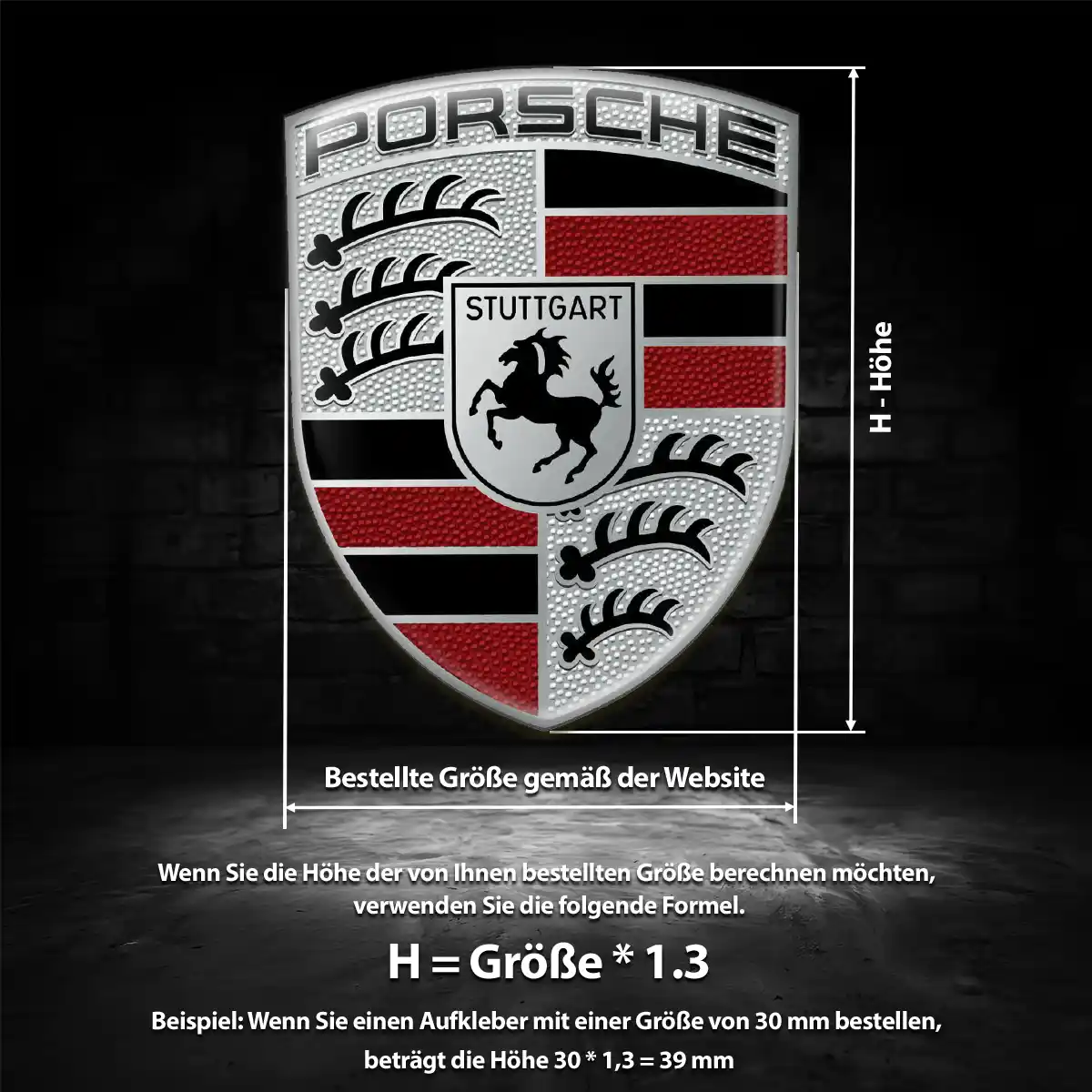 Porsche Emblem Aufkleber Auto Stilvolles Design