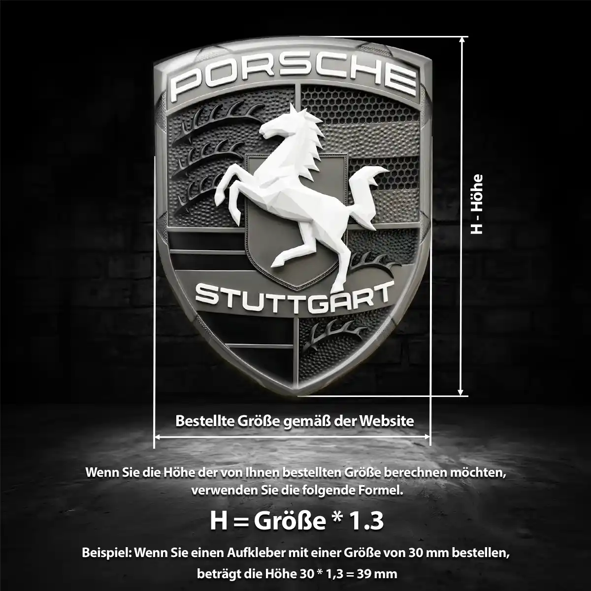 Porsche Emblem Aufkleber Wappen Stilvolles Design