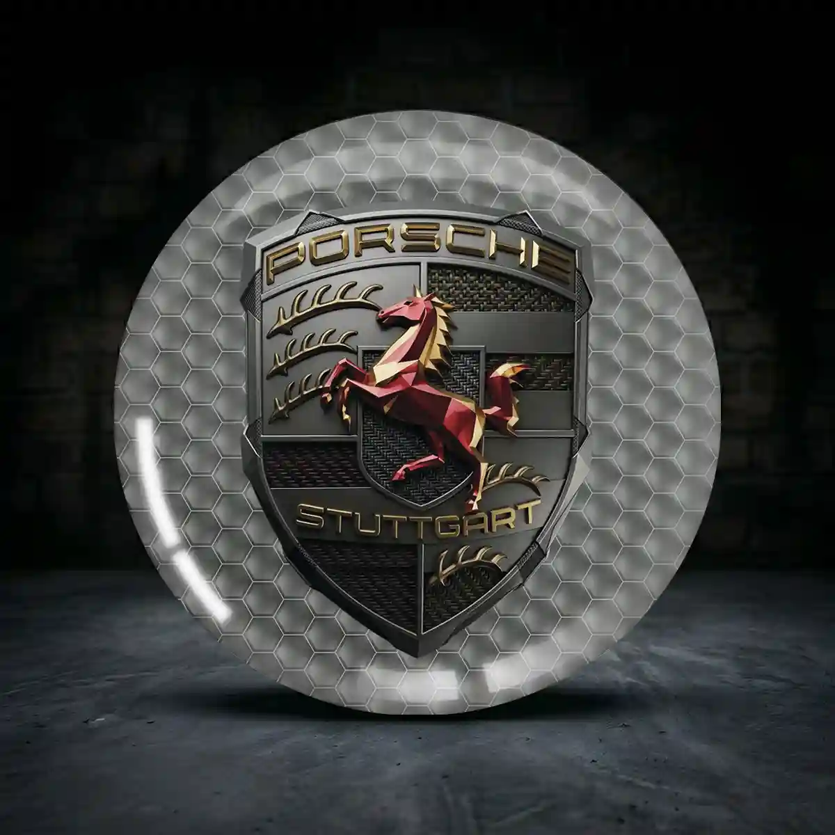 Porsche Emblem Silikon Aufkleber Radkappen Edles Design