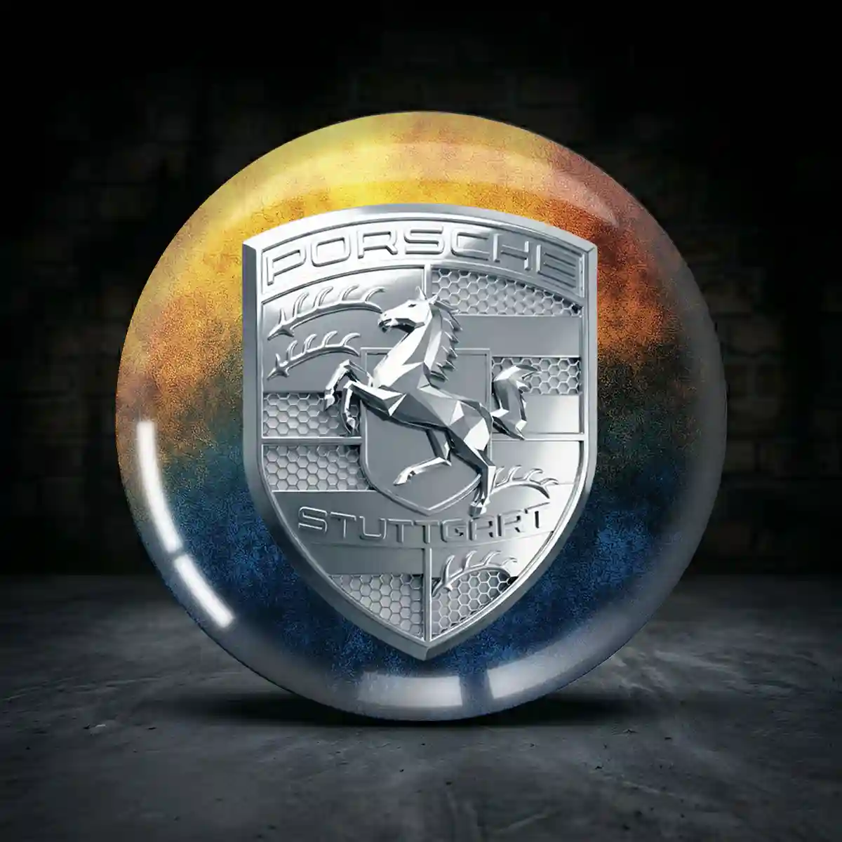 Porsche Emblem Silikon Aufkleber Radkappen Premium-Edition