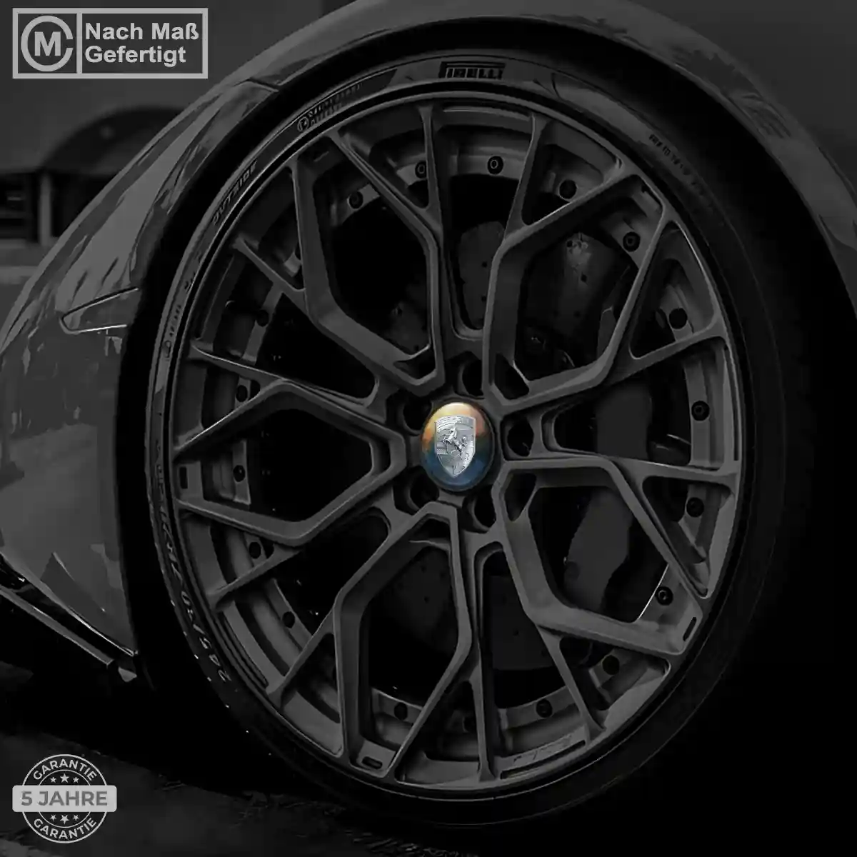 Porsche Emblem Silikon Aufkleber Radkappen Premium-Edition
