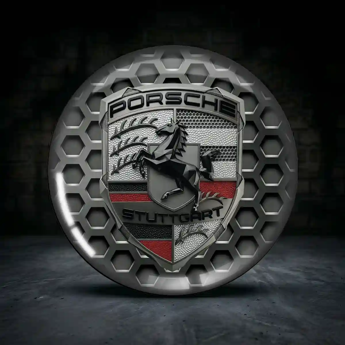 Porsche Embleme Silikon Aufkleber Exklusivausgabe
