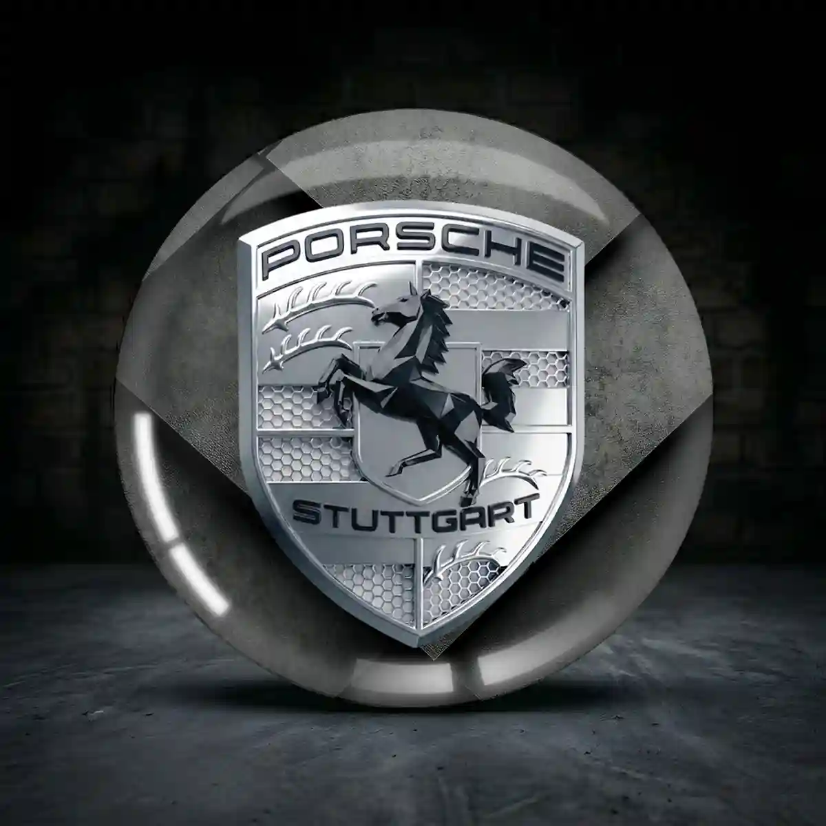 Porsche Epoxidharz Embleme Anspruchsvolles Design