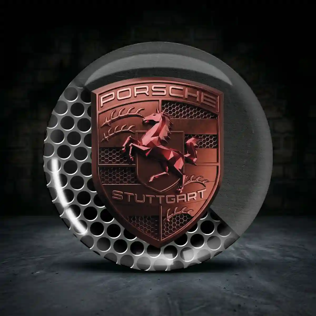 Porsche Epoxidharz Embleme Elegantes Design