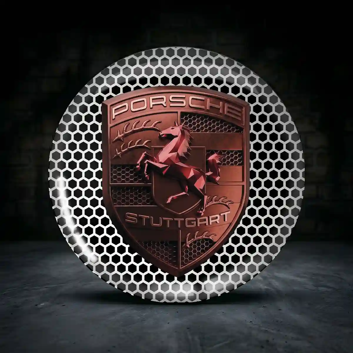 Porsche Epoxidharz Embleme Exterieurdesign