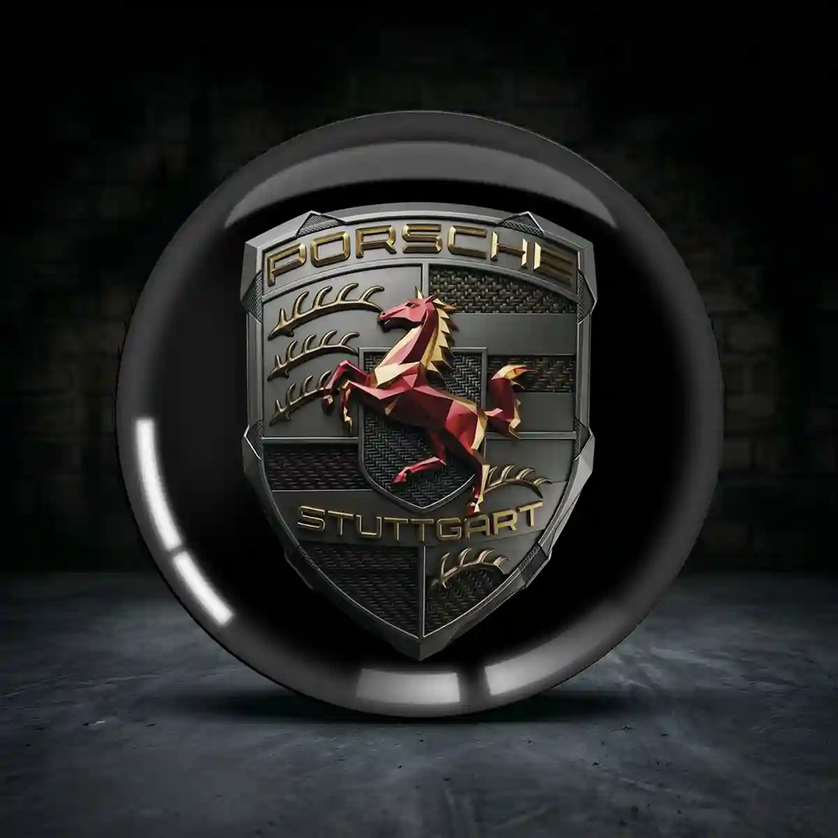 Porsche Epoxidharz Embleme Hochwertiges Harz