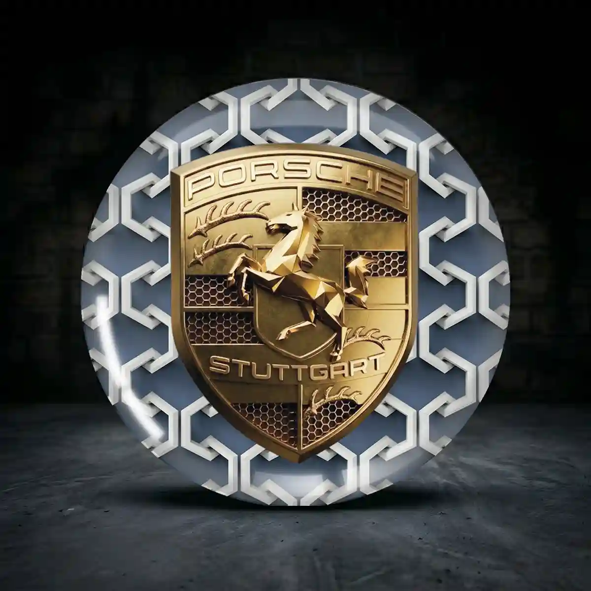 Porsche Epoxidharz Embleme Modernes Design