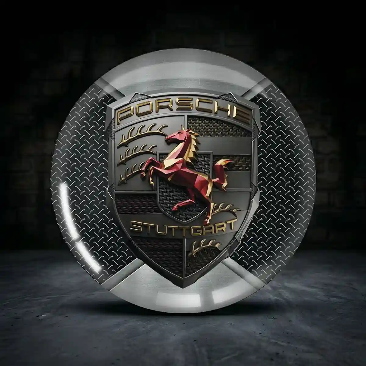 Porsche Felgenemblem Aufkleber Prestige-Edition