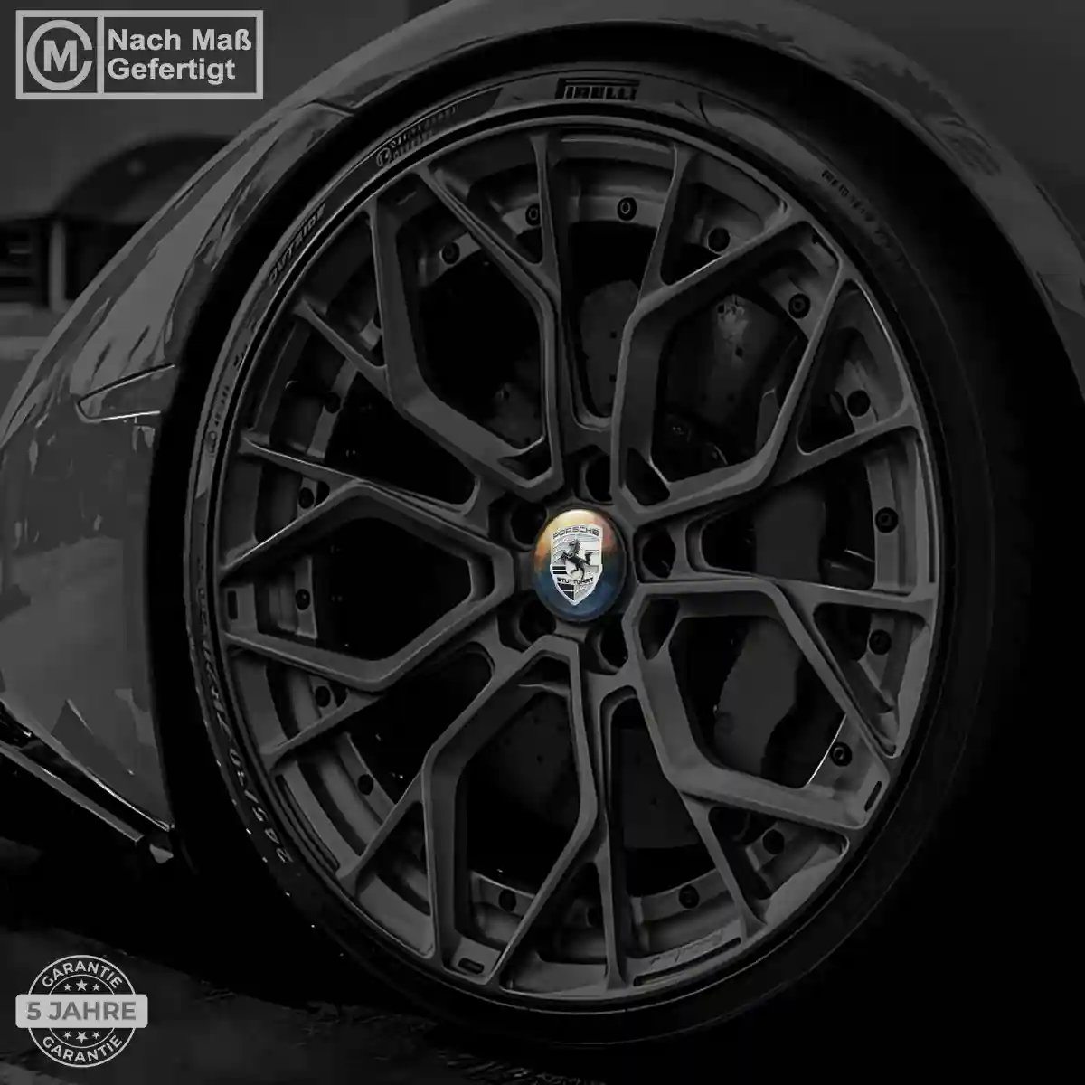 Porsche Radmitte Aufkleber Elegantes Design