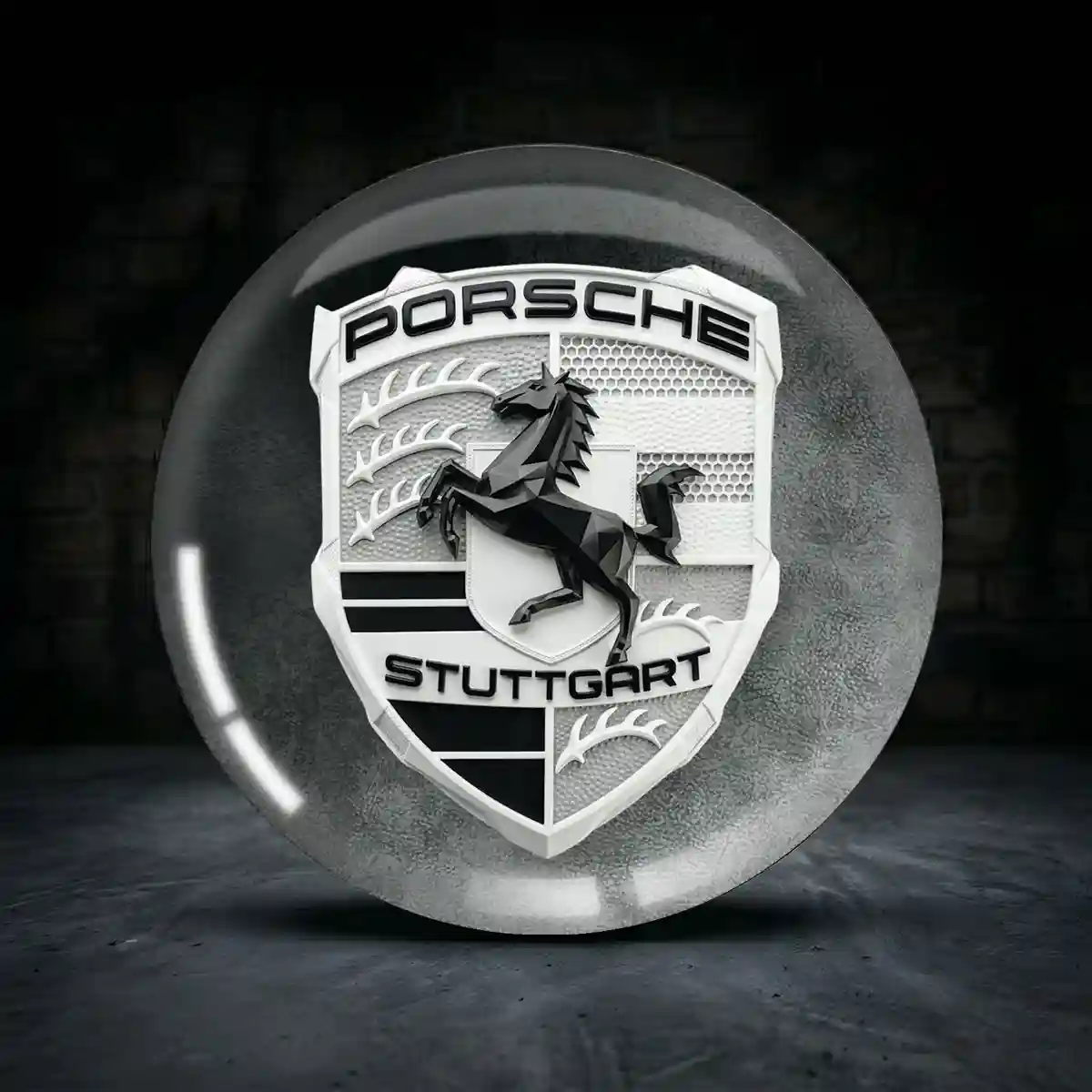 Porsche Radmitte Aufkleber Erstklassige Verarbeitung
