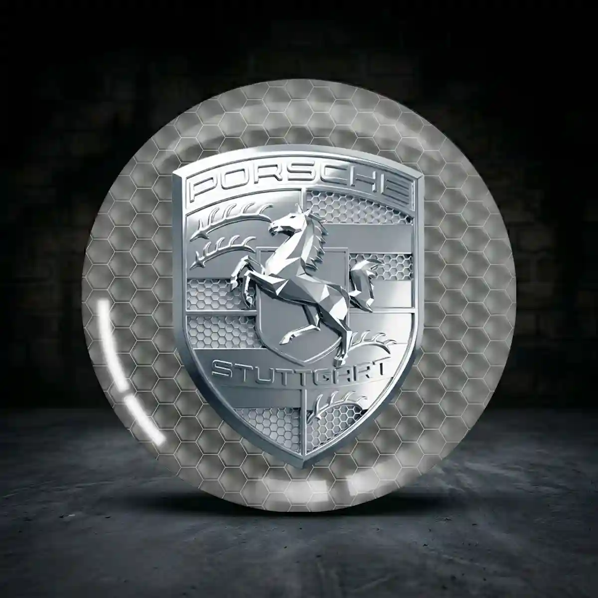 Porsche Radmitte Aufkleber Höchste Qualität