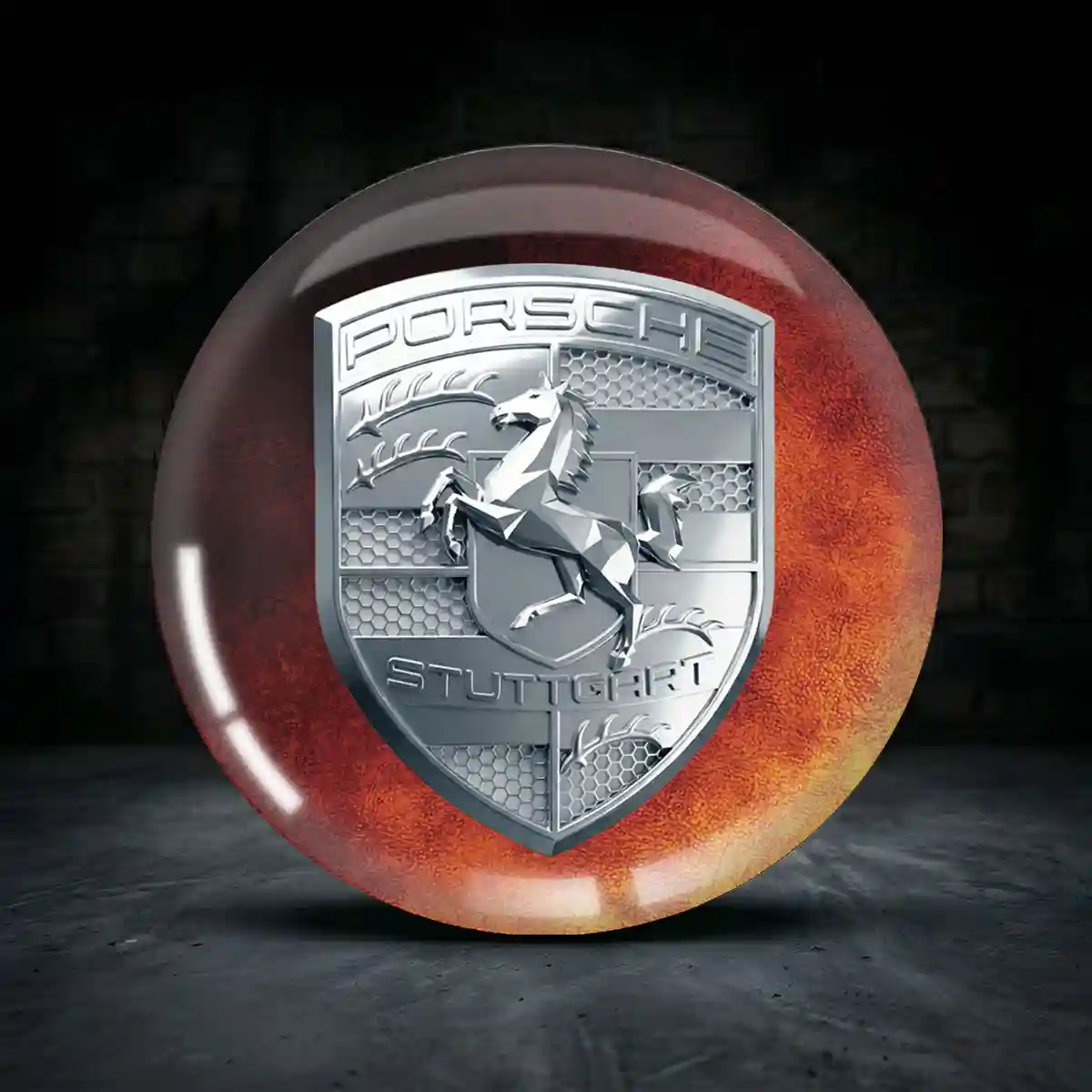 Porsche Radmitte Aufkleber Nabendeckel Exklusiv-Edition