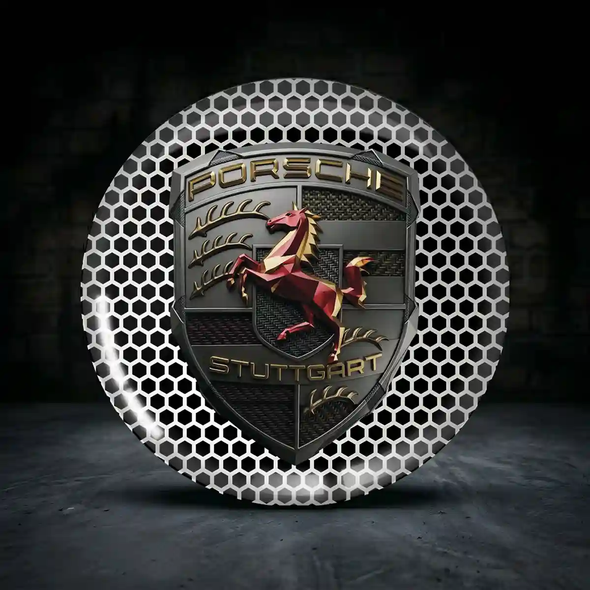Porsche Radmitte Aufkleber Nabendeckel Hochwertiges Harz
