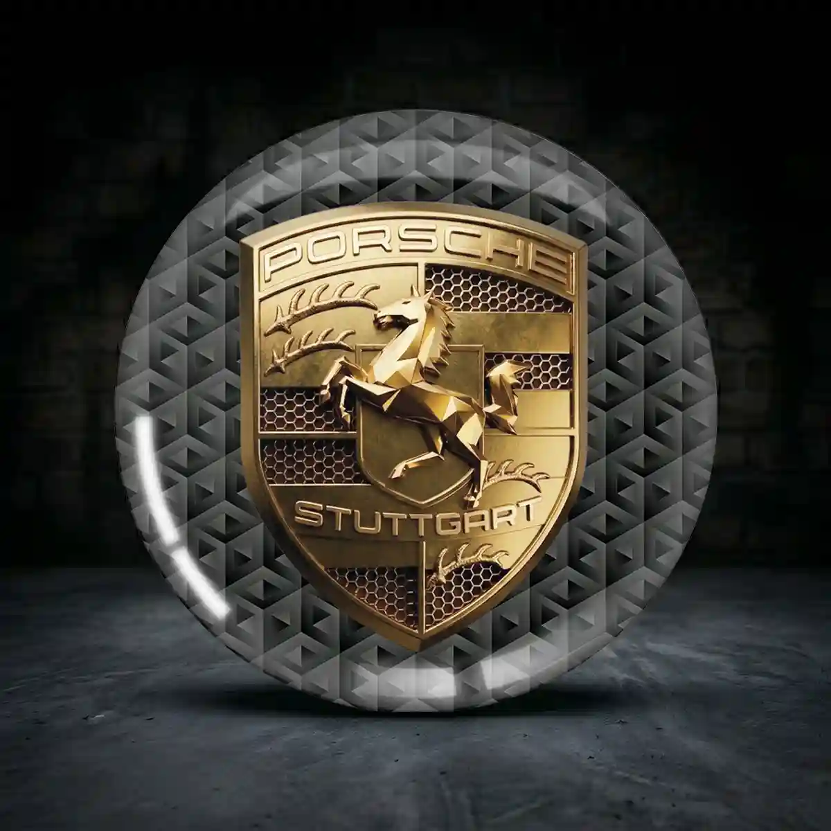 Porsche Radmitte Aufkleber Nabendeckel Markenedition