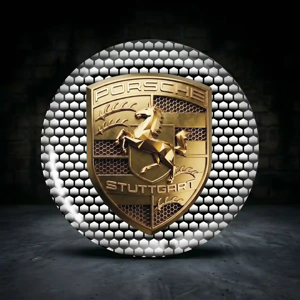 Porsche Radmitte Aufkleber Nabendeckel Premium-Edition
