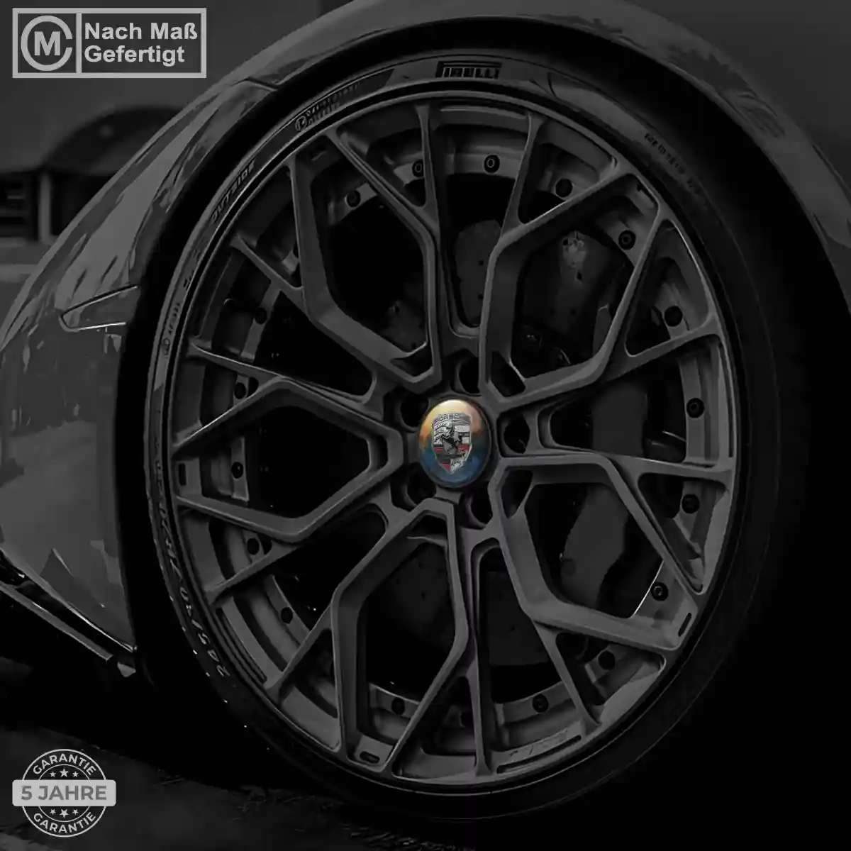 Porsche Radmitte Aufkleber Nabendeckel Prestige-Edition