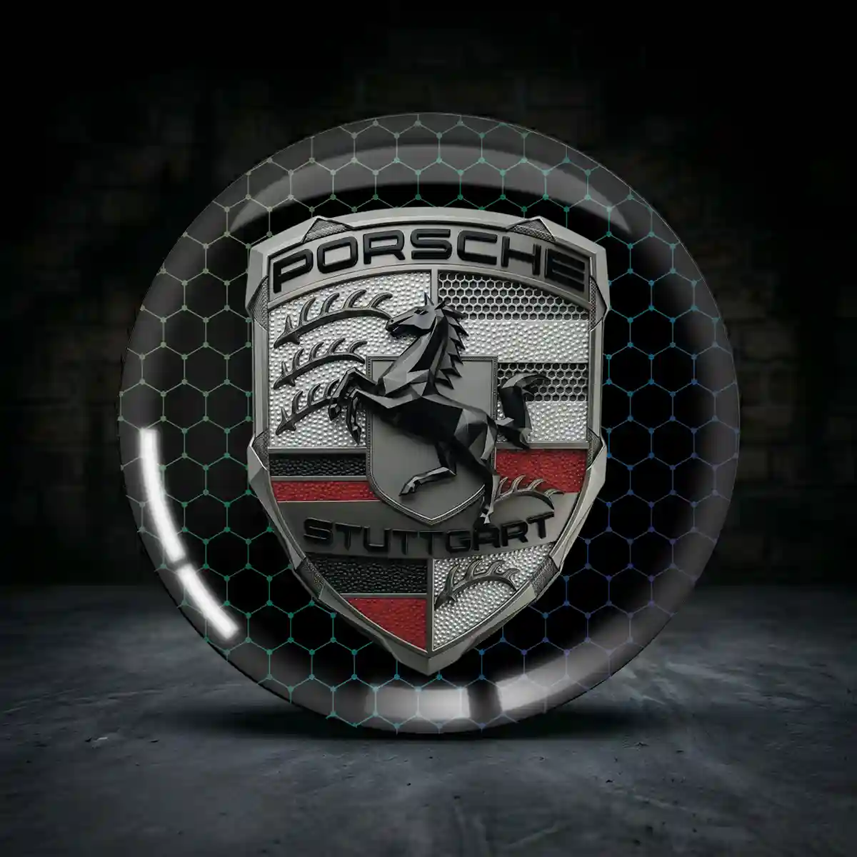 Porsche Silikon Aufkleber Embleme Tuningfahrzeug