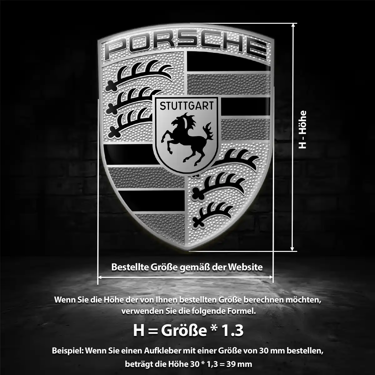 Porsche Silikon Aufkleber Wappen Stilvolles Design