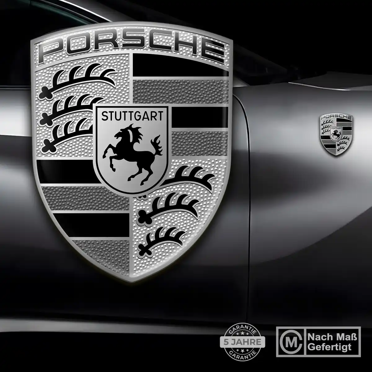 Porsche Silikon Aufkleber Wappen Stilvolles Design