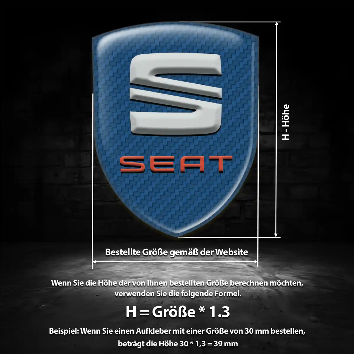 Seat 3D Gel Aufkleber Emblem Auto Premium-Edition