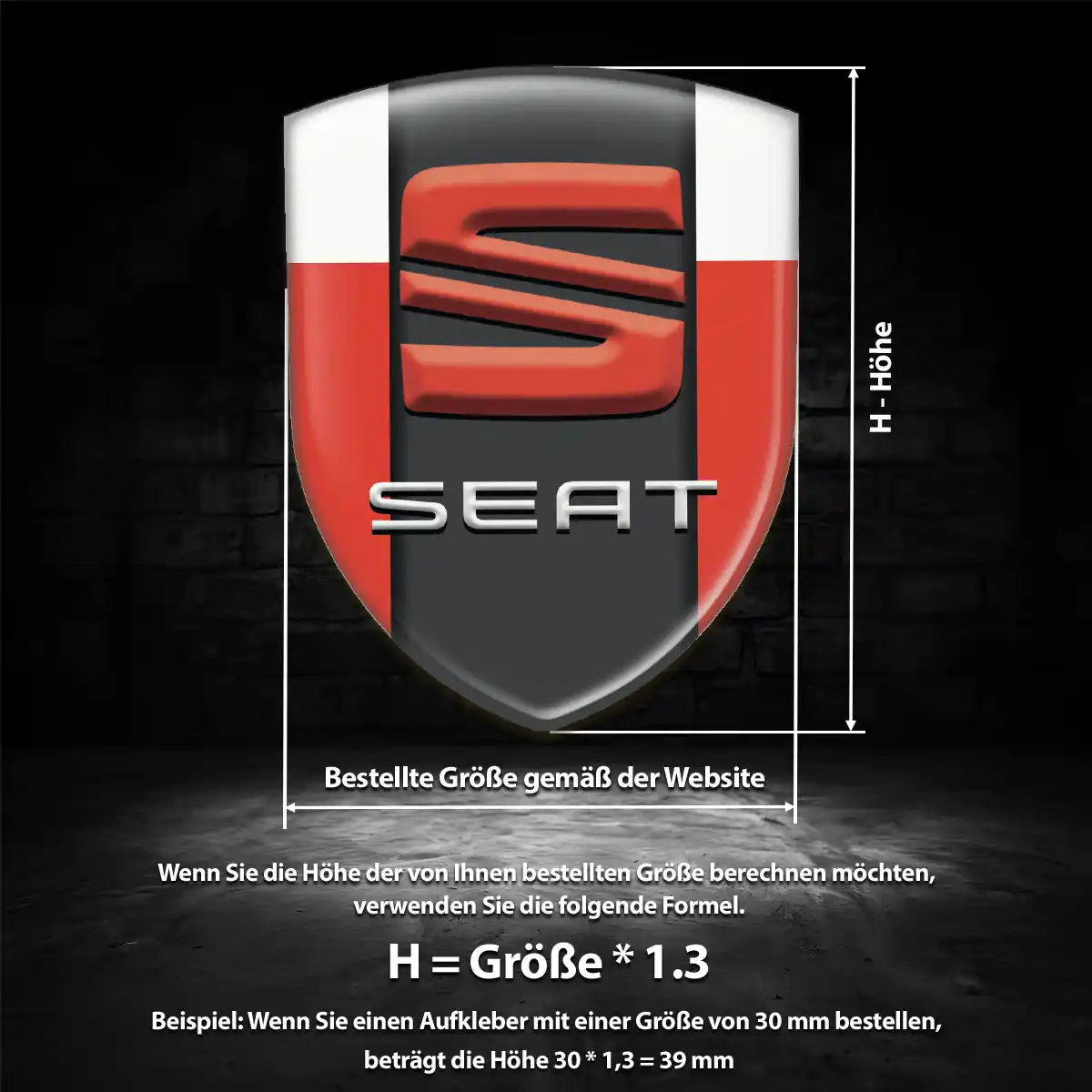 Seat 3D Gel Aufkleber Embleme Auto Premium-Edition