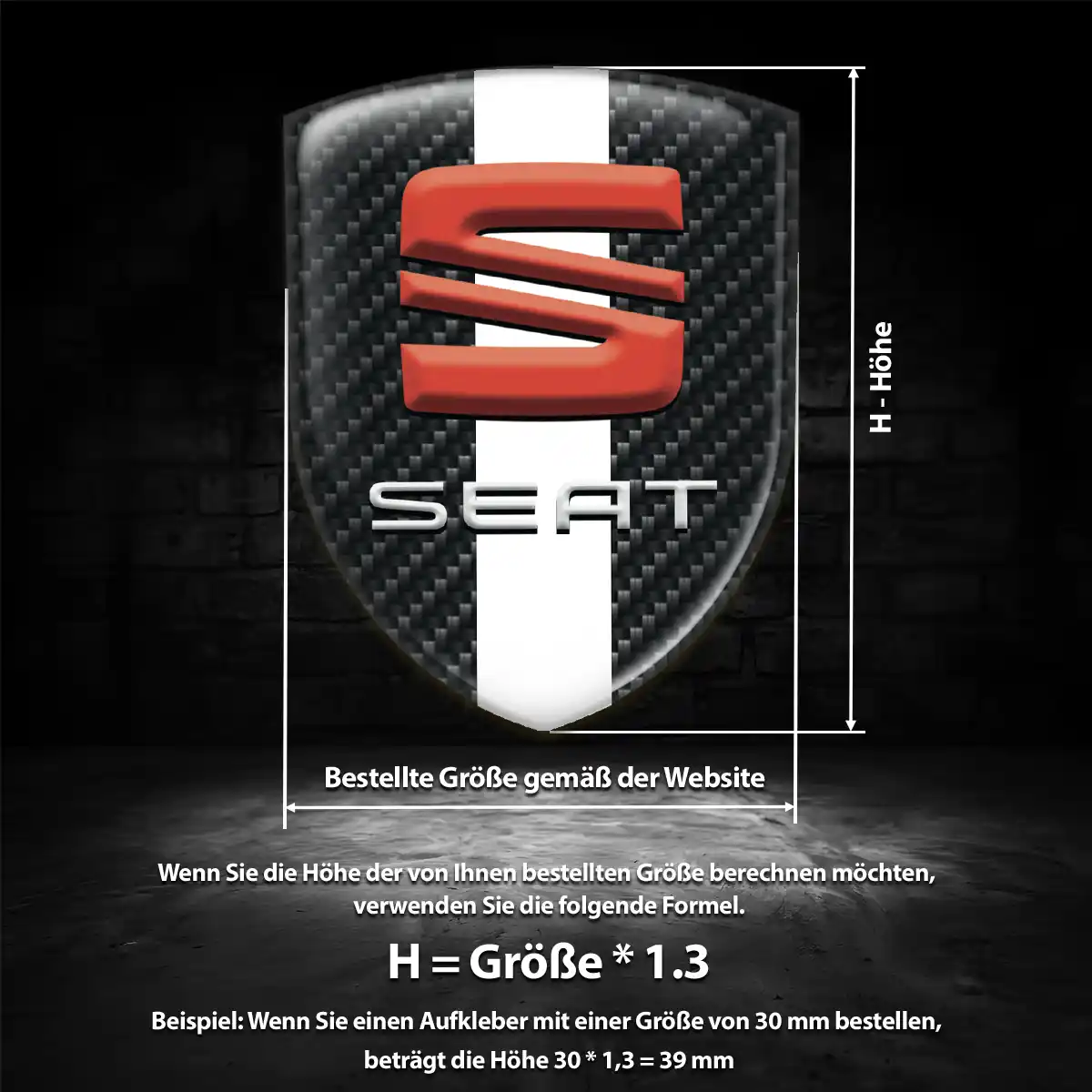 Seat 3D Gel Aufkleber Silikon Auto Stilvolles Design