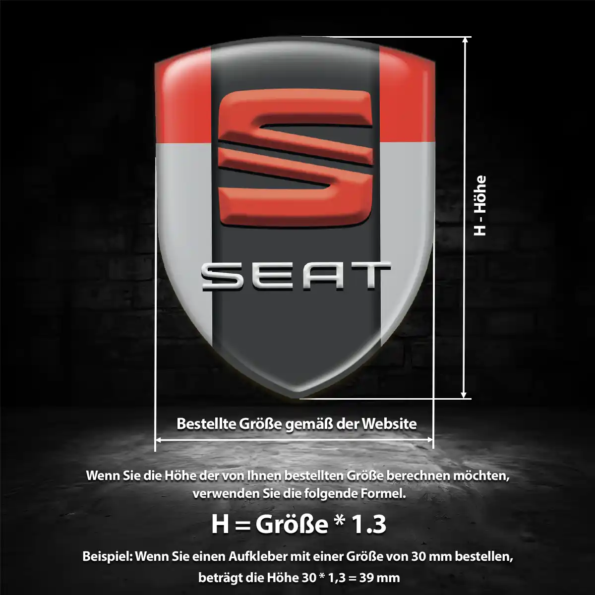 Seat 3D Gel Aufkleber Silikon Stilvolles Design