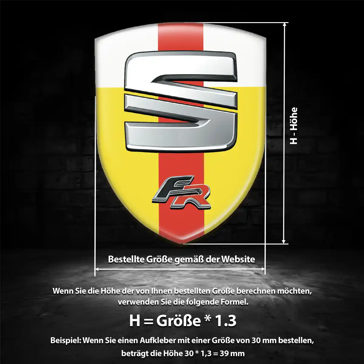 Seat 3D Gel Aufkleber Wappen Auto Premium-Edition