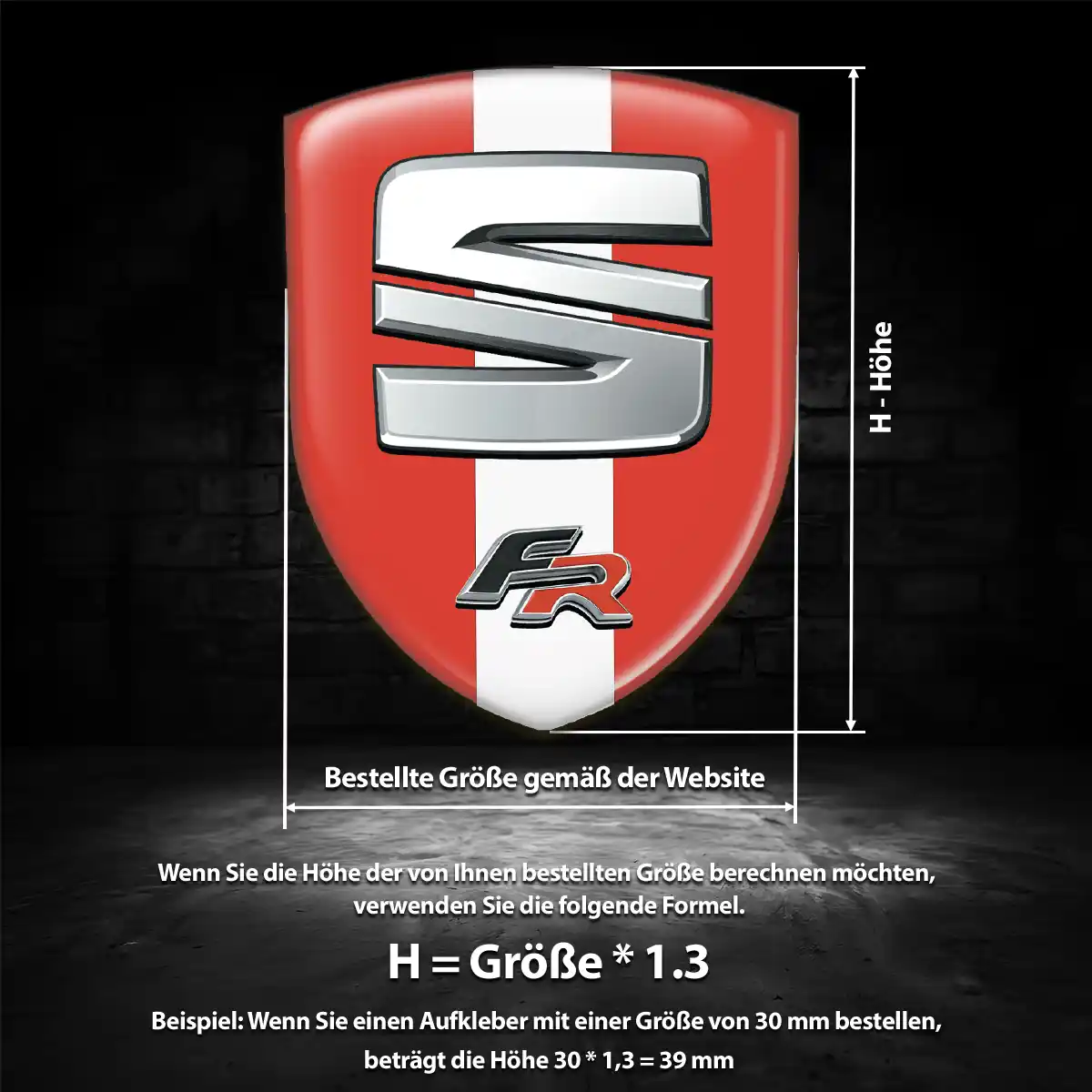 Seat 3D Gel Aufkleber Wappen Hohe Qualität