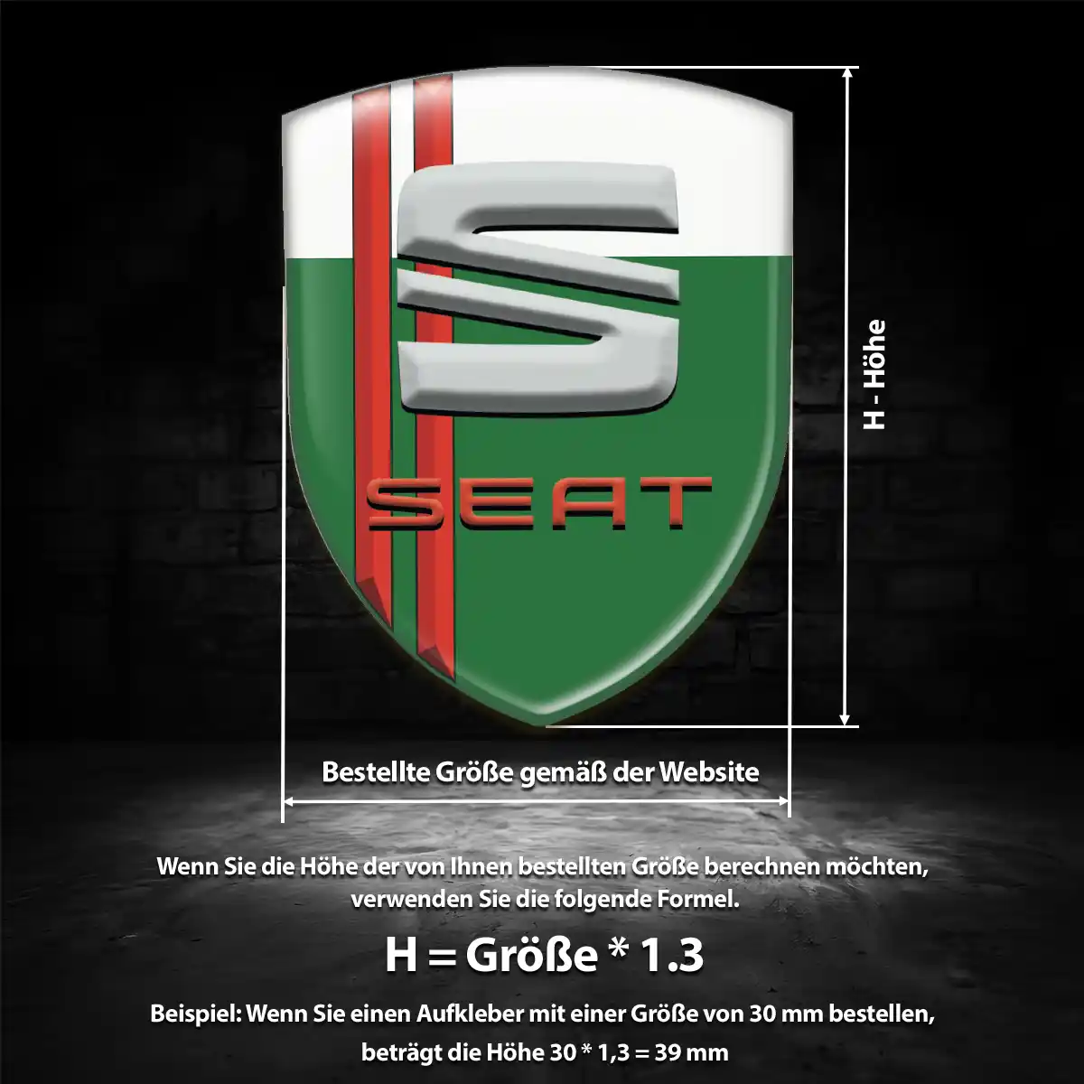 Seat 3D Gel Aufkleber Wappen Premiumqualität