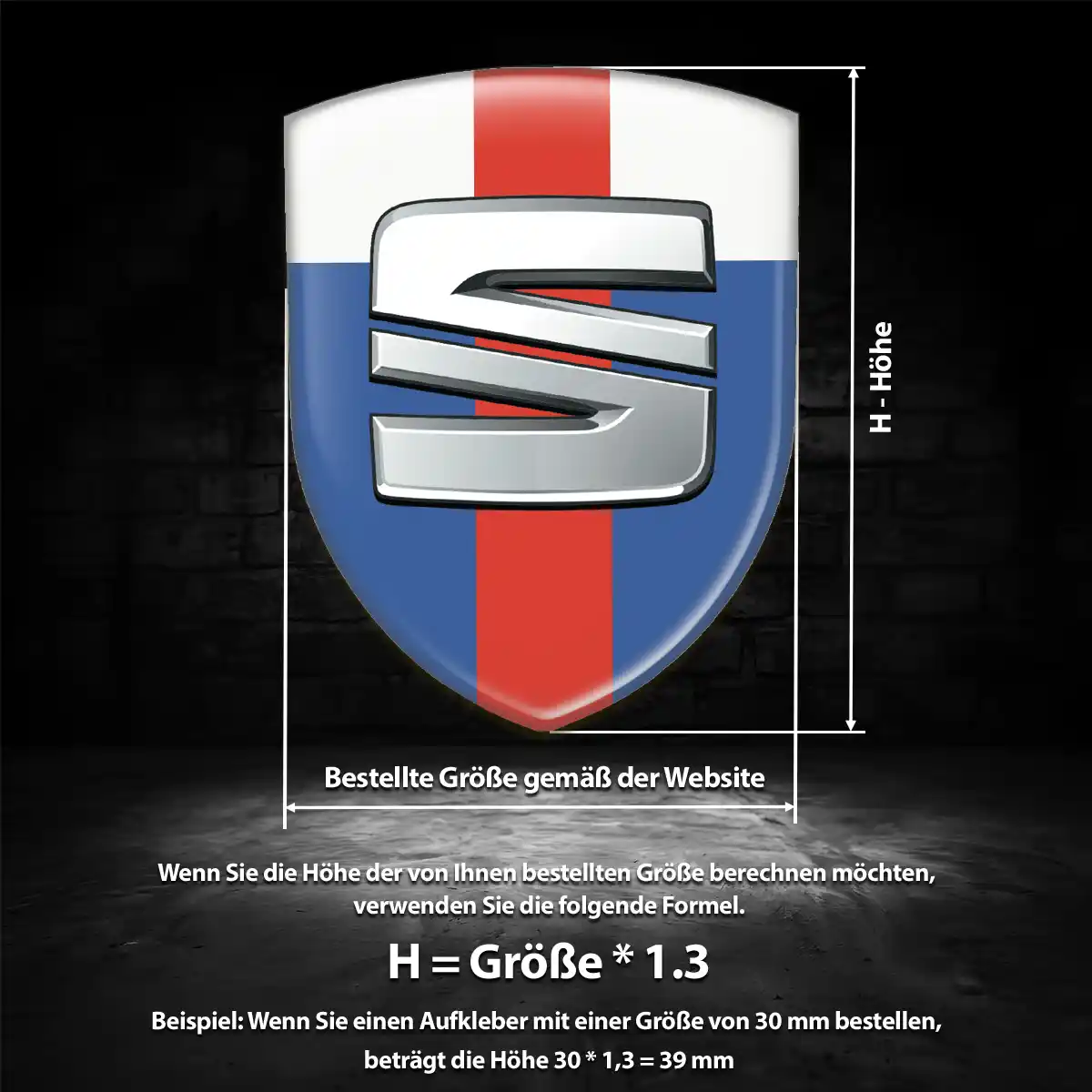 Seat 3D Gel Aufkleber Wappen Stilvolles Design