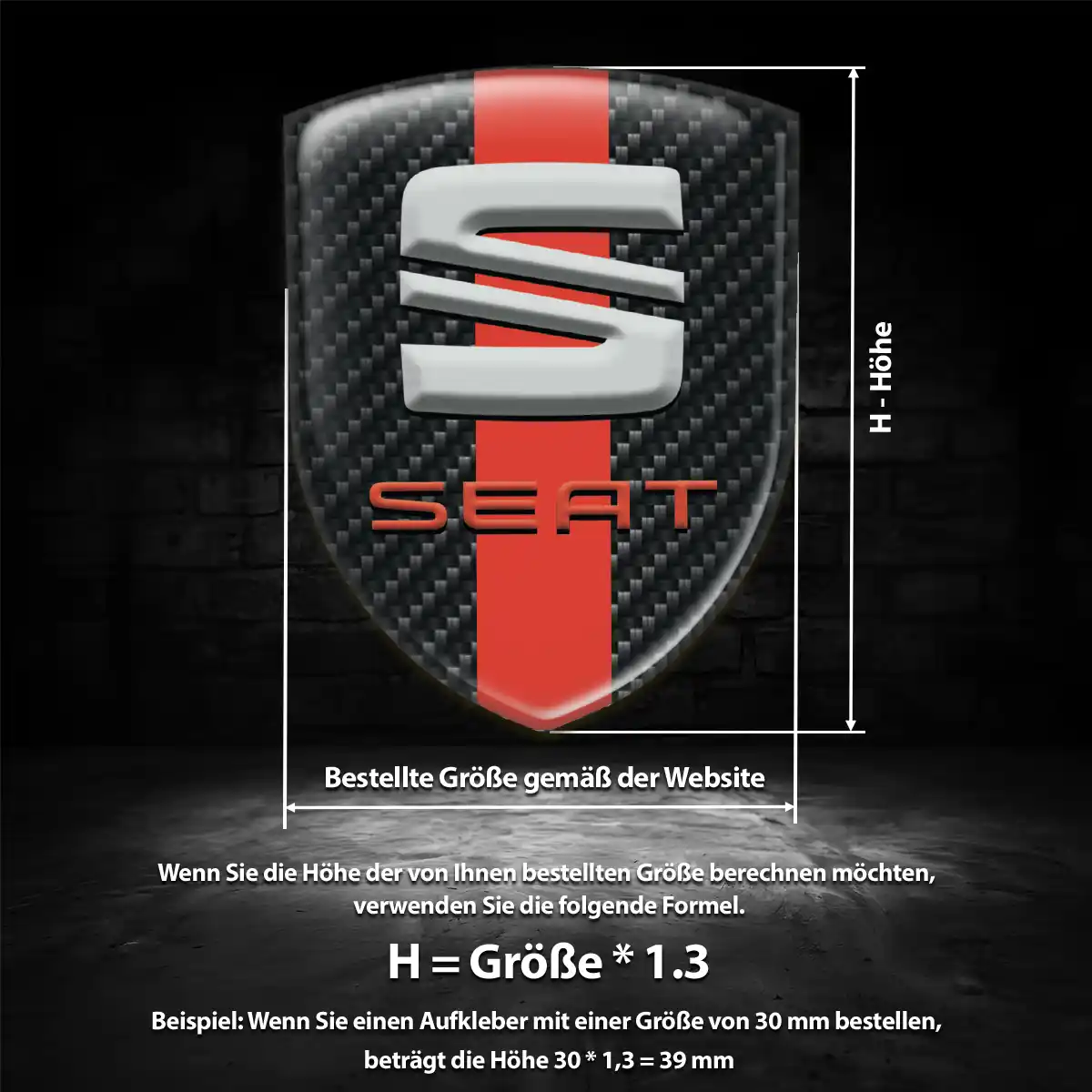 Seat Aufkleber 3D Gel Emblem Limitierte Auflage
