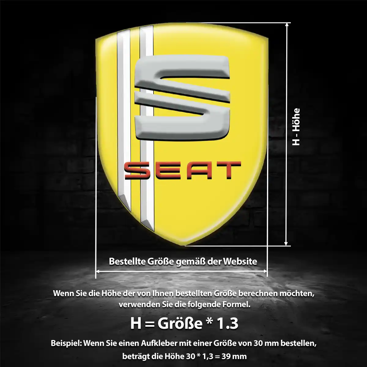 Seat Aufkleber 3D Gel Emblem Premiumqualität