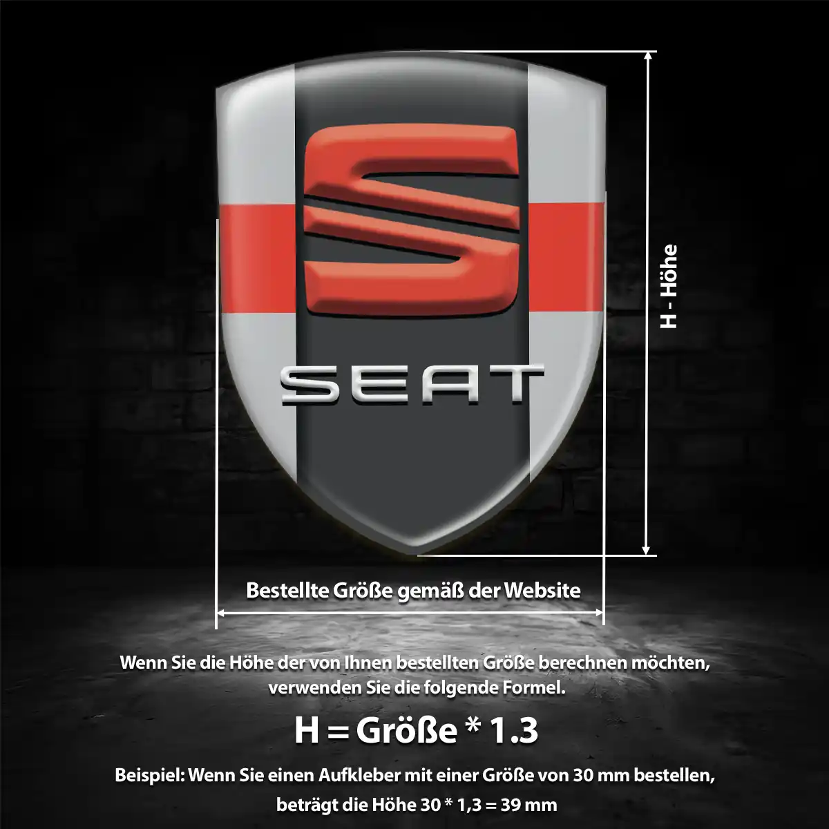Seat Aufkleber 3D Gel Embleme Premiumqualität