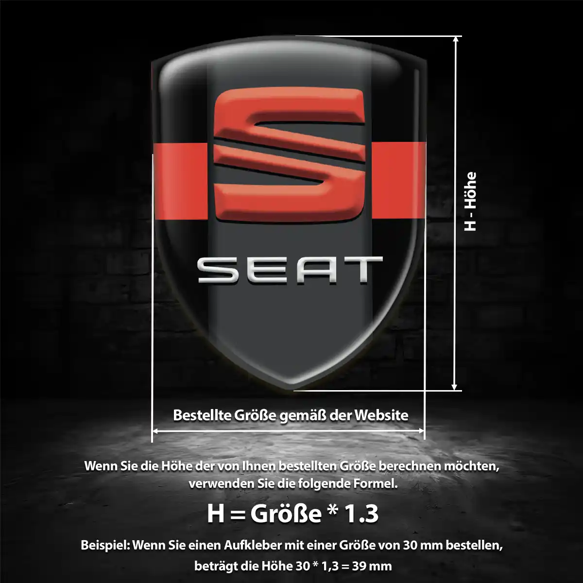 Seat Aufkleber 3D Gel Wappen Auto Stilvolles Design