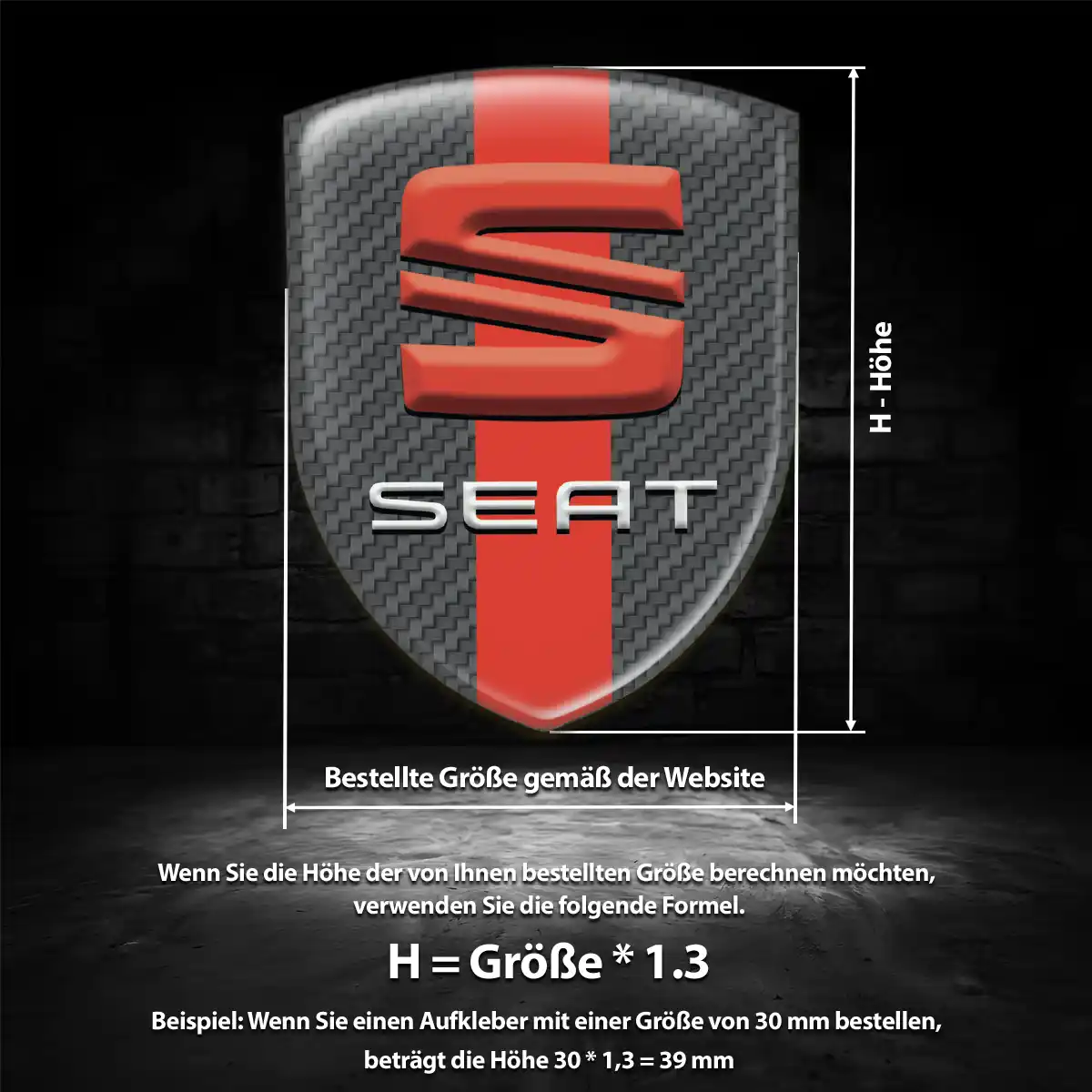 Seat Aufkleber 3D Gel Wappen Hohe Qualität