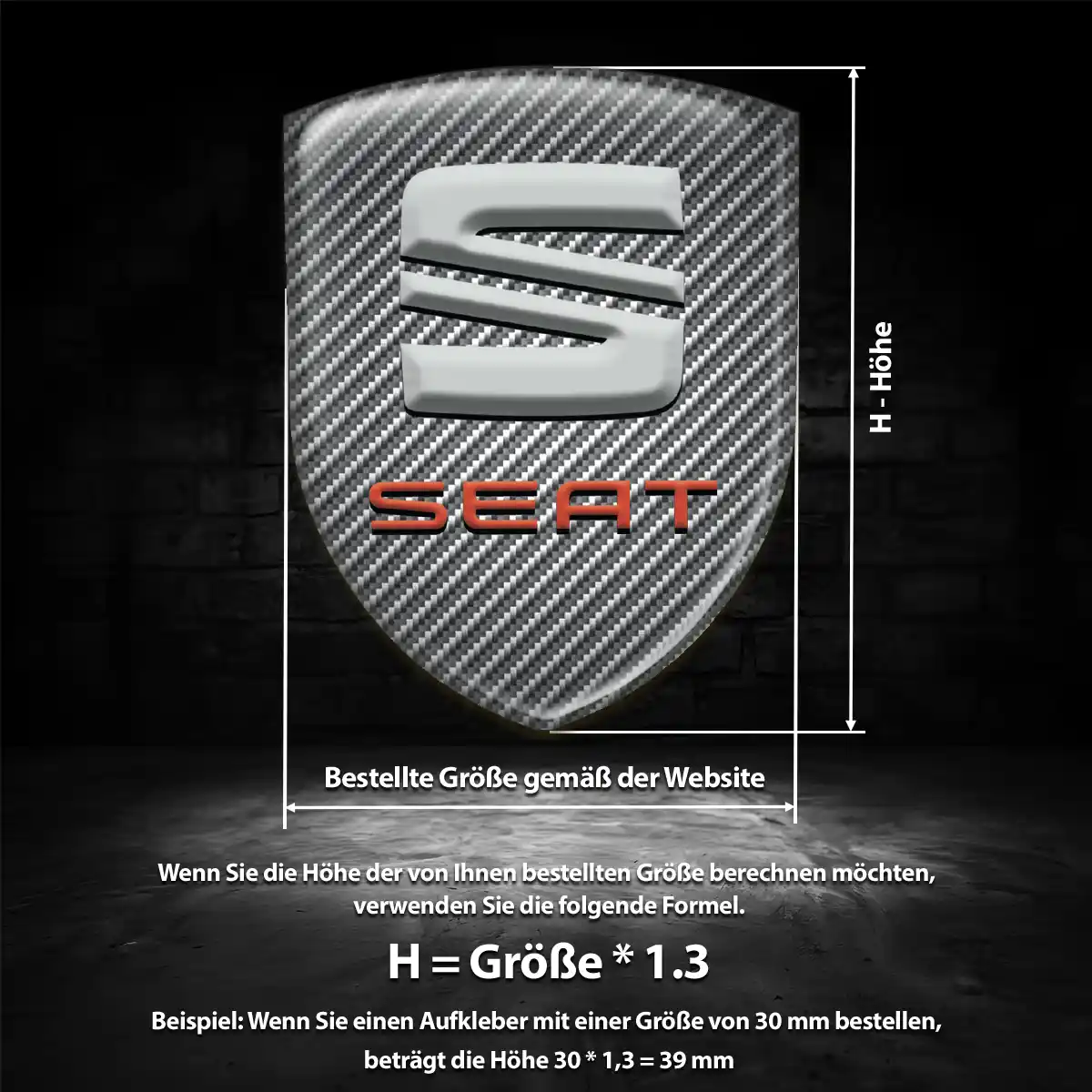 Seat Aufkleber 3D Gel Wappen Premium-Edition
