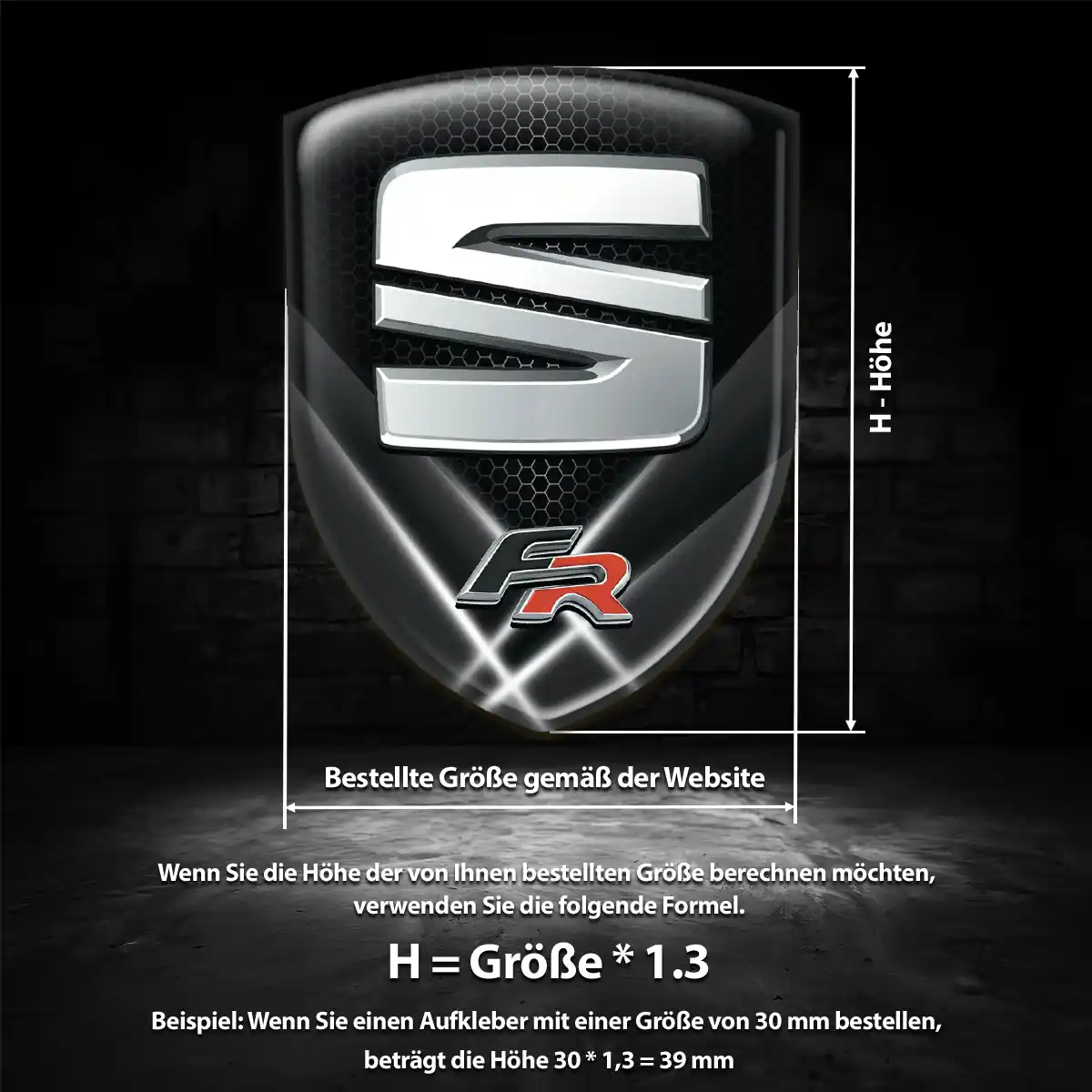 Seat Aufkleber Emblem Wappen Stilvolles Design
