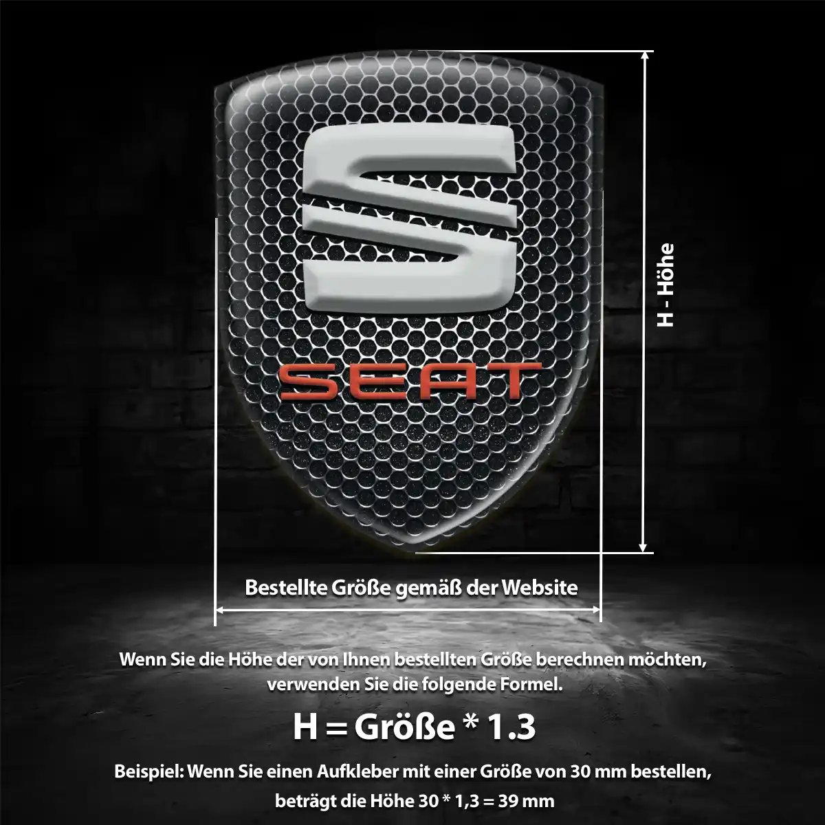 Seat Aufkleber Embleme Silikon Premium-Edition