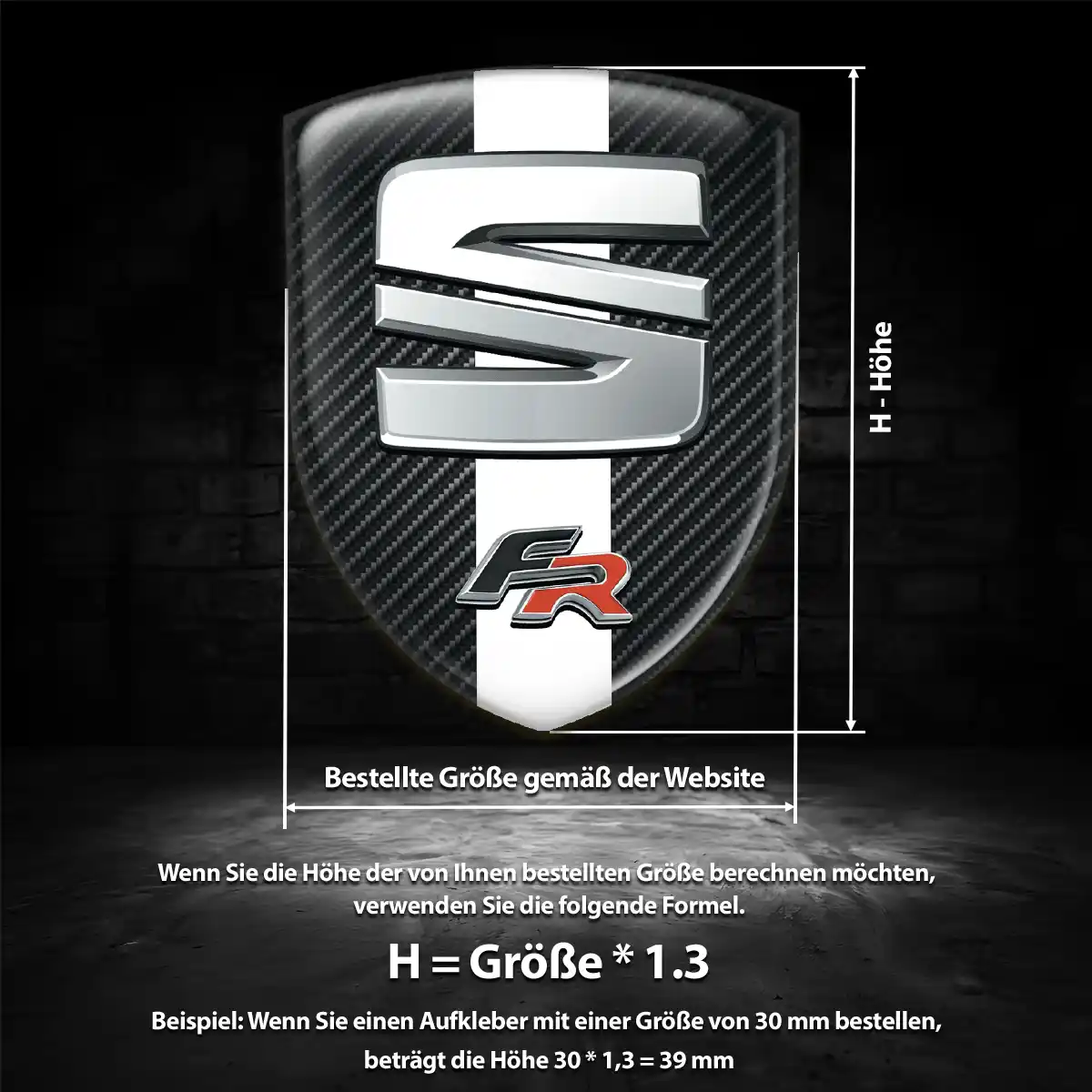 Seat Aufkleber Wappen Emblem Auto Premium-Edition