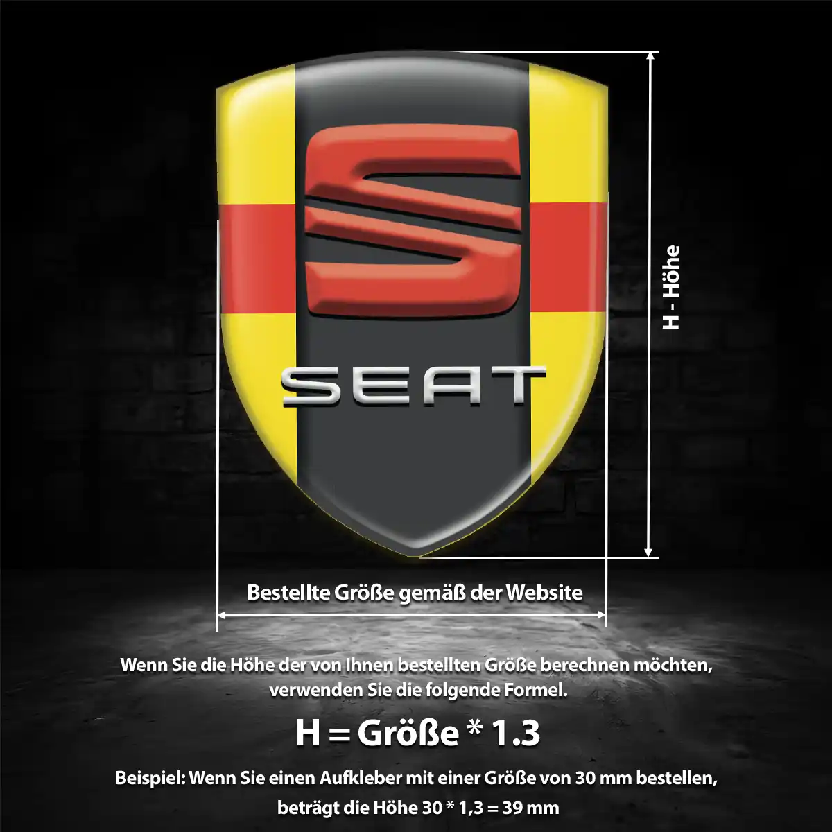 Seat Aufkleber Wappen Emblem Premium-Edition