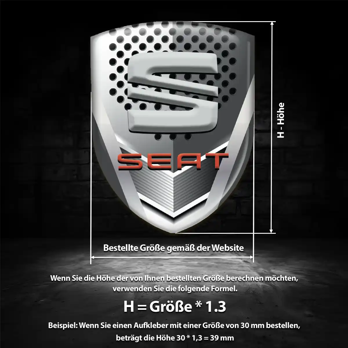 Seat Emblem Wappen Auto Premium-Edition